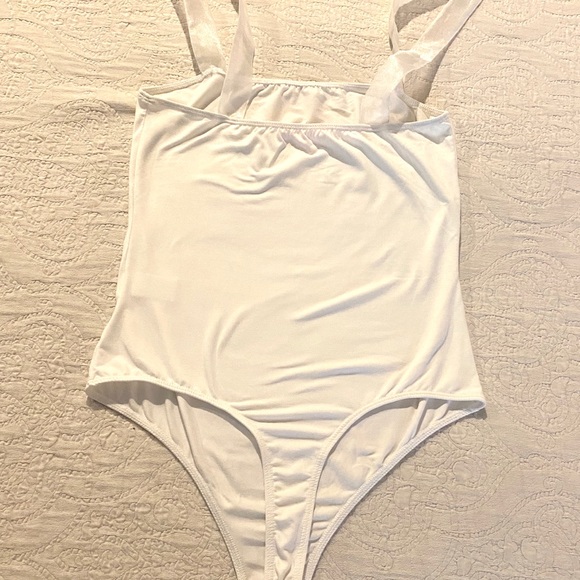 Blue Blush White Ribbon Strap Bodysuit - Picture 10 of 12